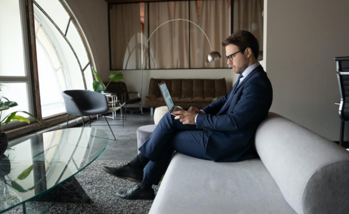 Business team discussing financial projections in meeting